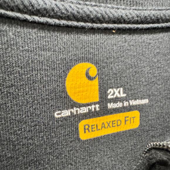 Carhartt 1/2 Zip Thermal Mens 2XL Black Heavyweight Pullover Long Sleeve - Picture 3 of 7